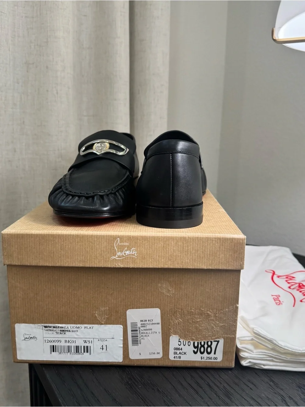 Christian Louboutin Mocallista Uomo Loafers Leather Black 41